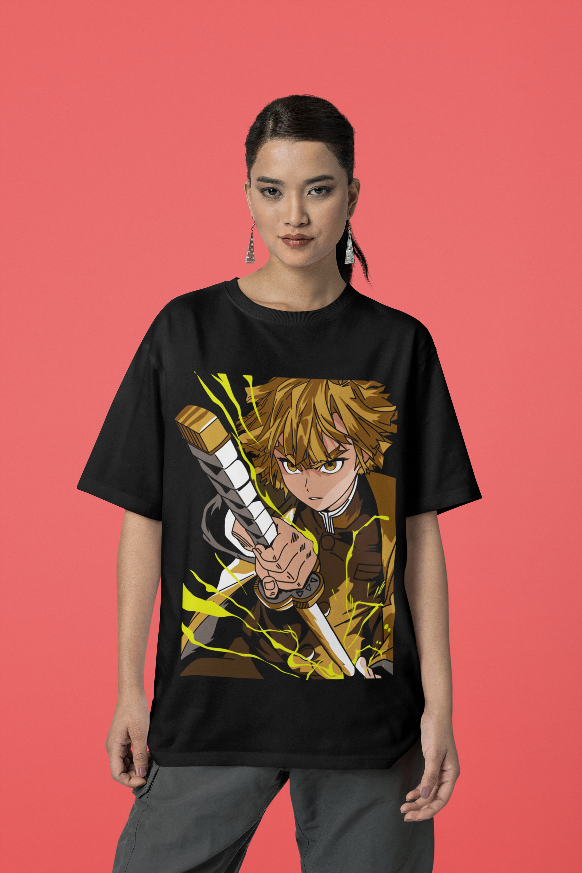Zenitsu Thunder Form – Oversized Anime T-Shirt