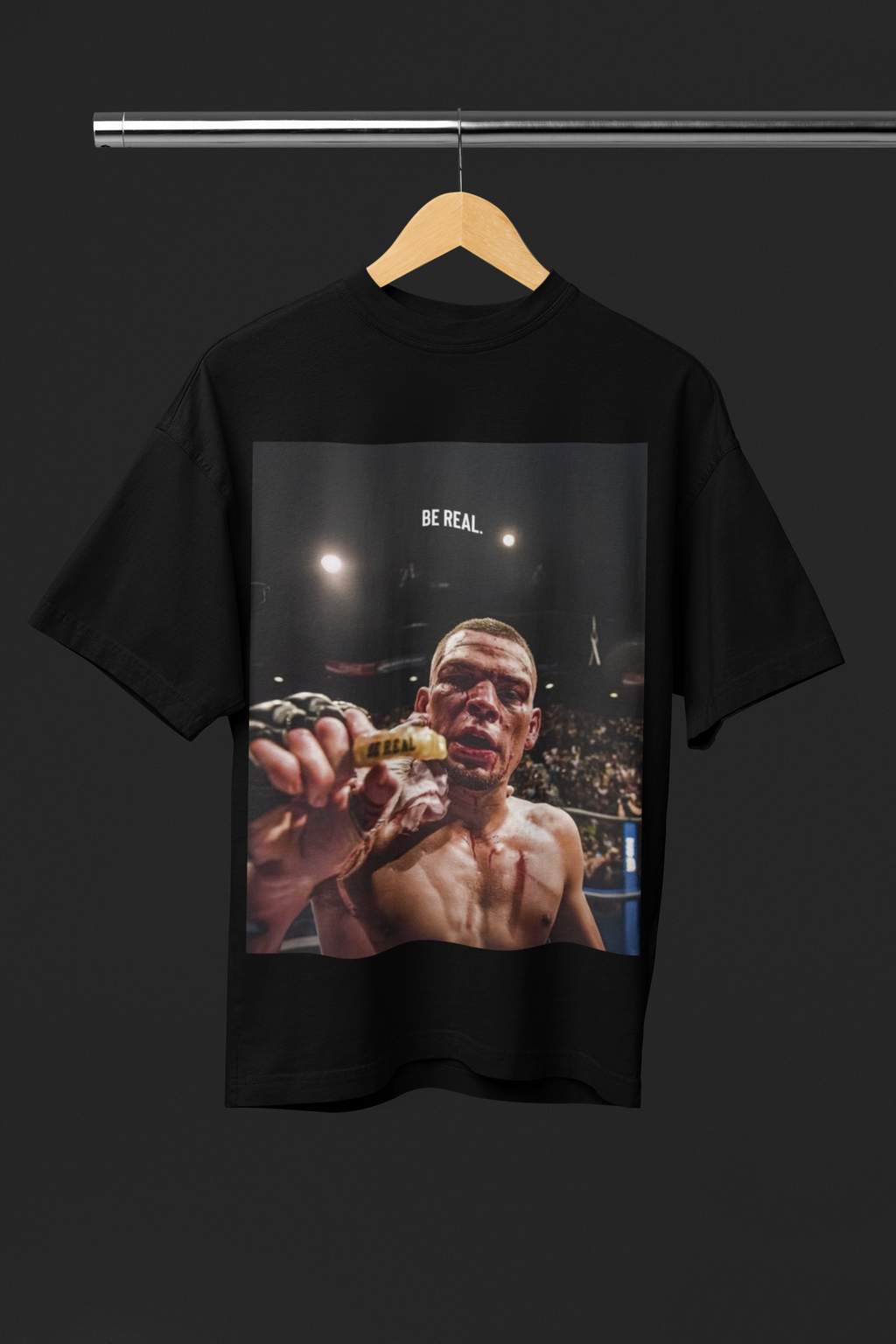 Nate Diaz BE REAL Unisex Terry Oversized Tee