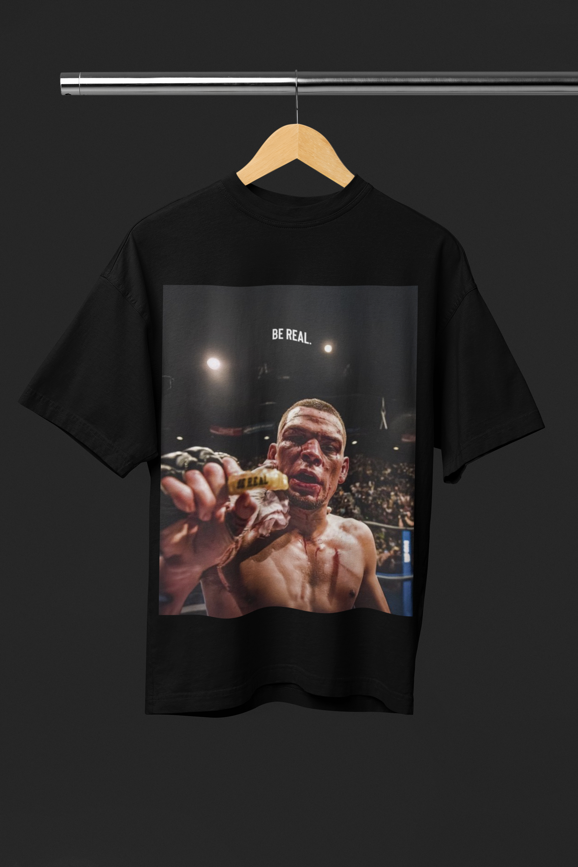 Nate Diaz BE REAL Unisex Terry Oversized Tee